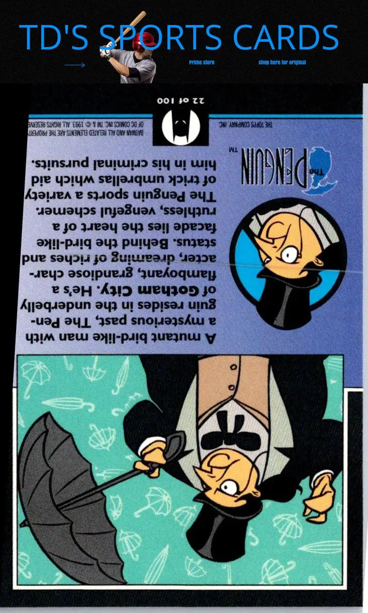 Penguin trading card from 1993 Topps Batman The Animated Series collection