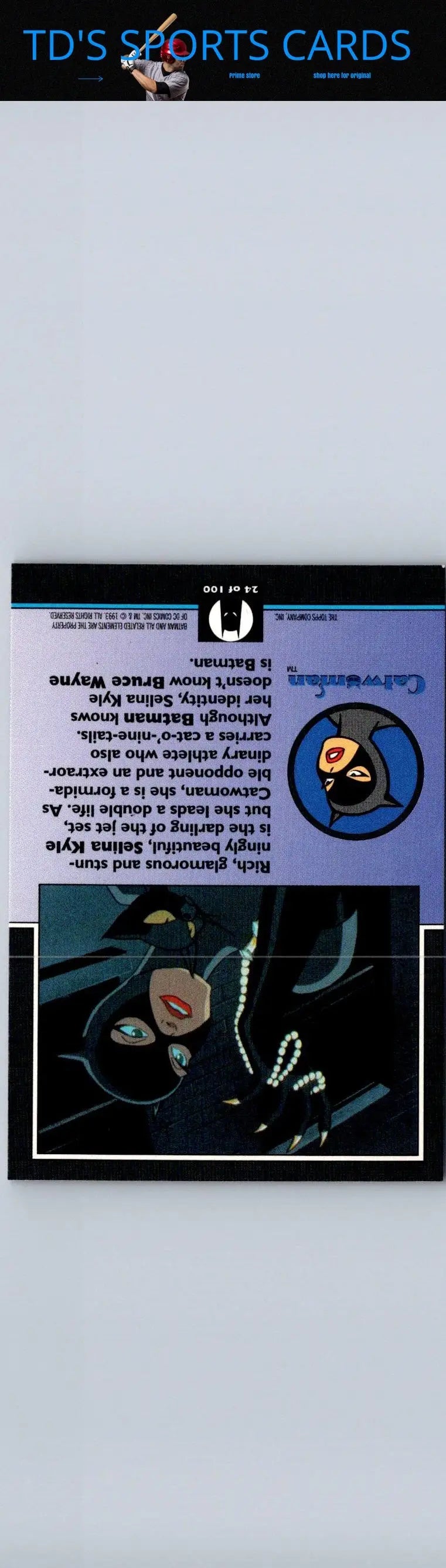 Catwoman trading card from Topps Batman The Animated Series 1993 product