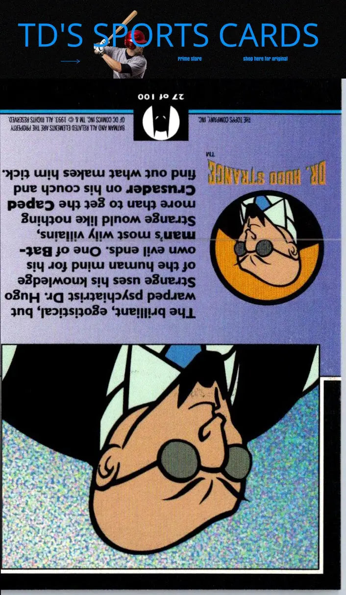 Dr. Hugo Strange trading card from Topps Batman The Animated Series 1993