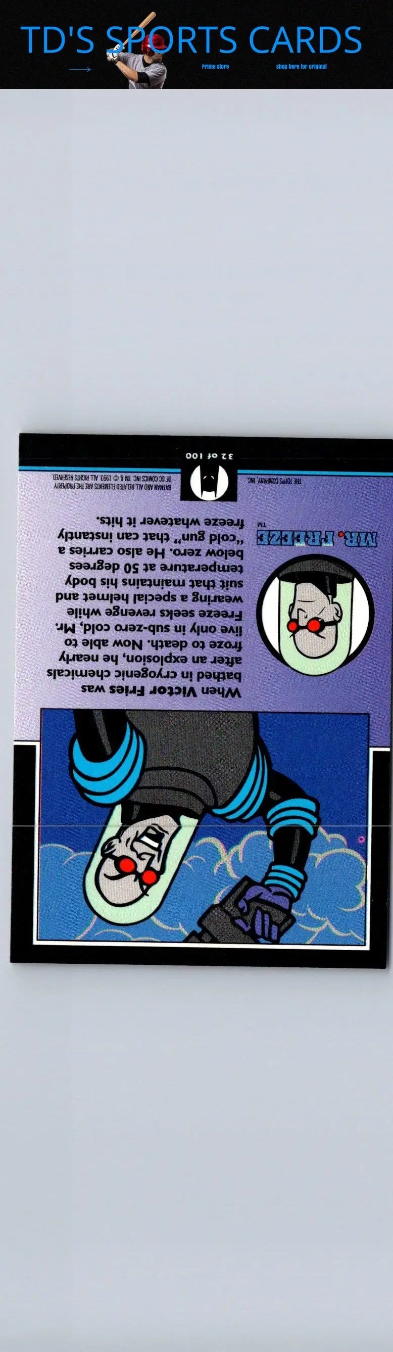 Cartoon Victor Stone trading card from 1993 Topps Batman The Animated Series collection