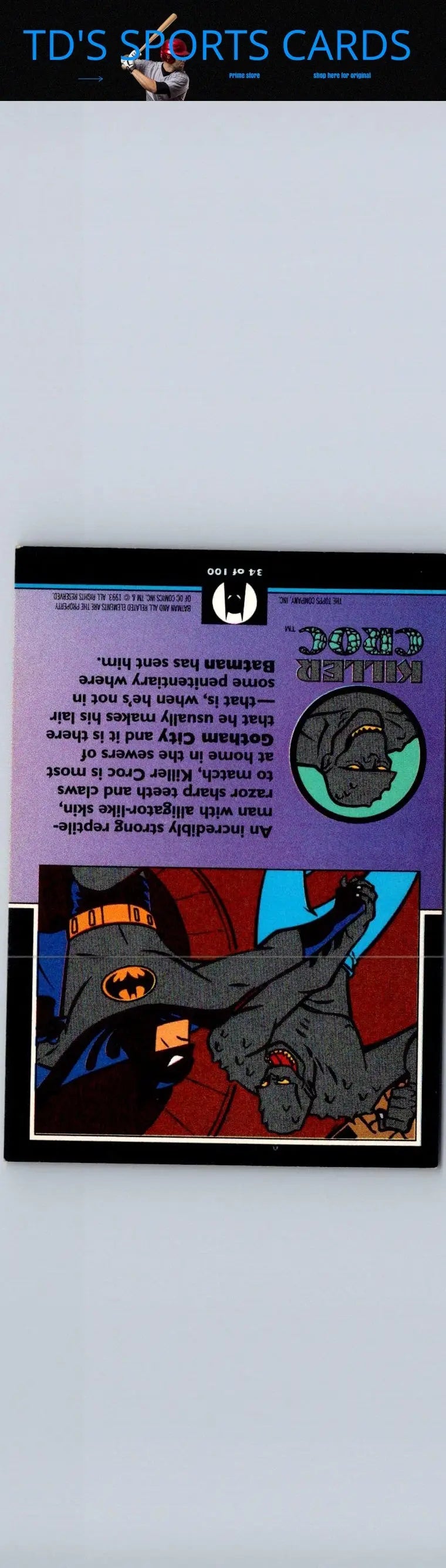 Batman trading card featuring Killer Croc from 1993 Topps Batman The Animated Series