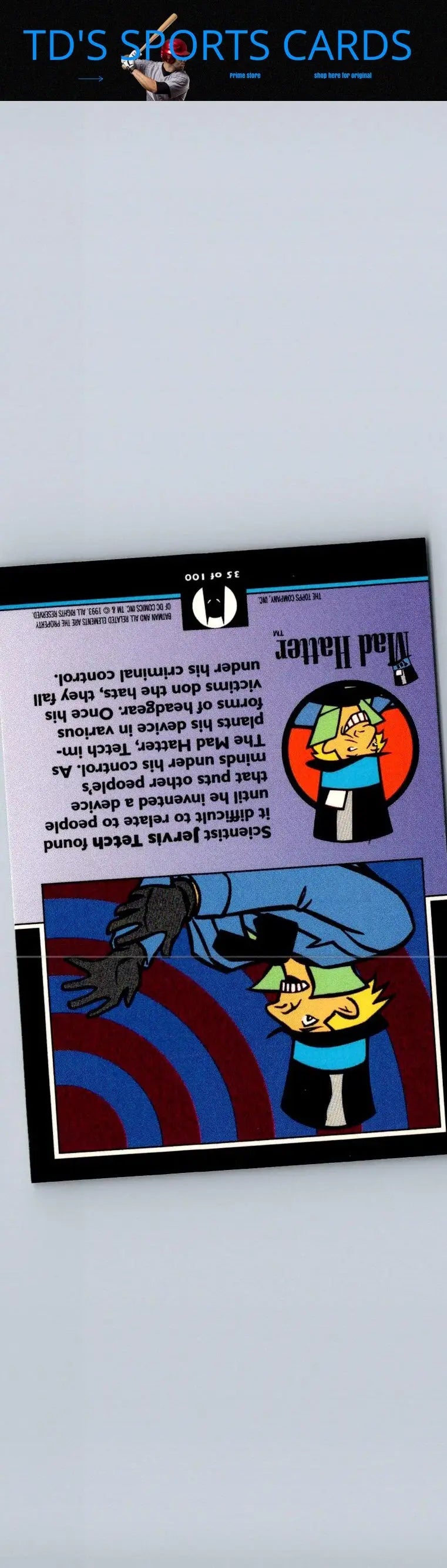 Mad Hatter trading card from 1993 Topps Batman The Animated Series collection
