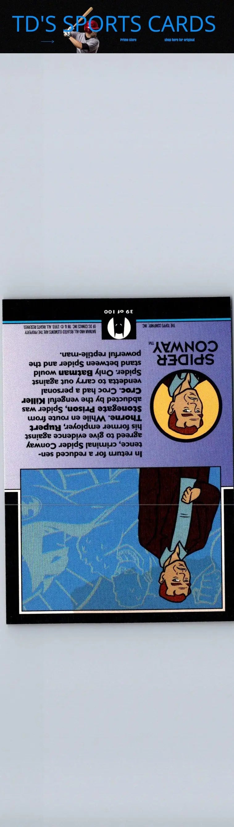 Spider Conway trading card from 1993 Topps Batman The Animated Series collection