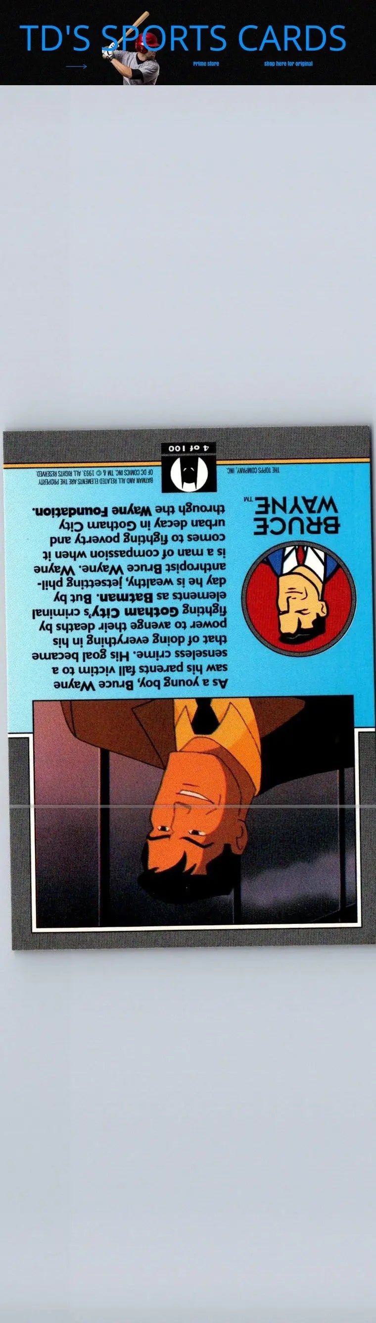 Bruce Wayne trading card from 1993 Topps Batman The Animated Series collection