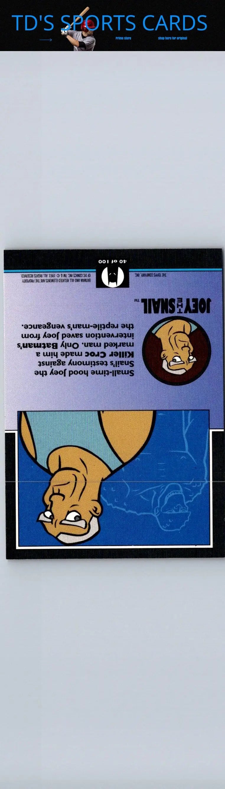 Joey Snail trading card from 1993 Topps Batman The Animated Series collection