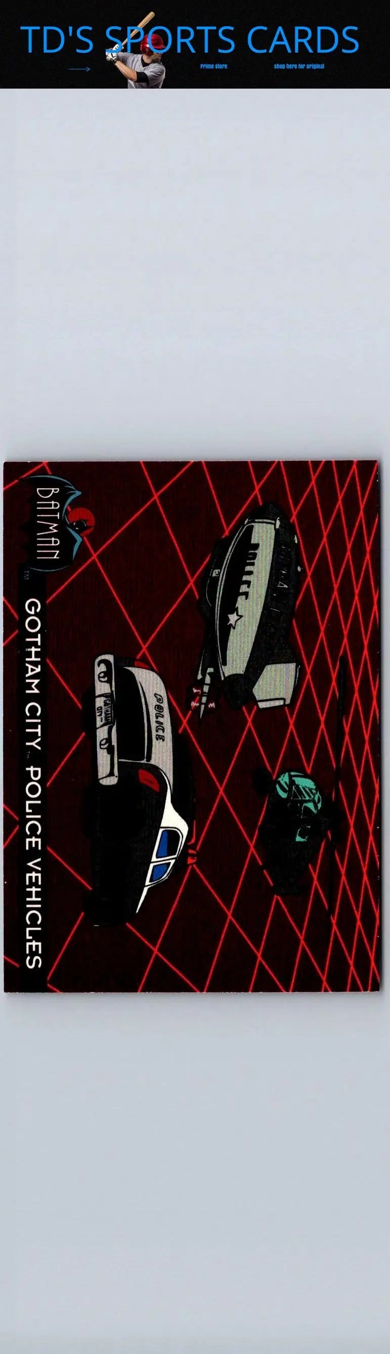 Gotham City police vehicles card from 1993 Topps Batman The Animated Series series