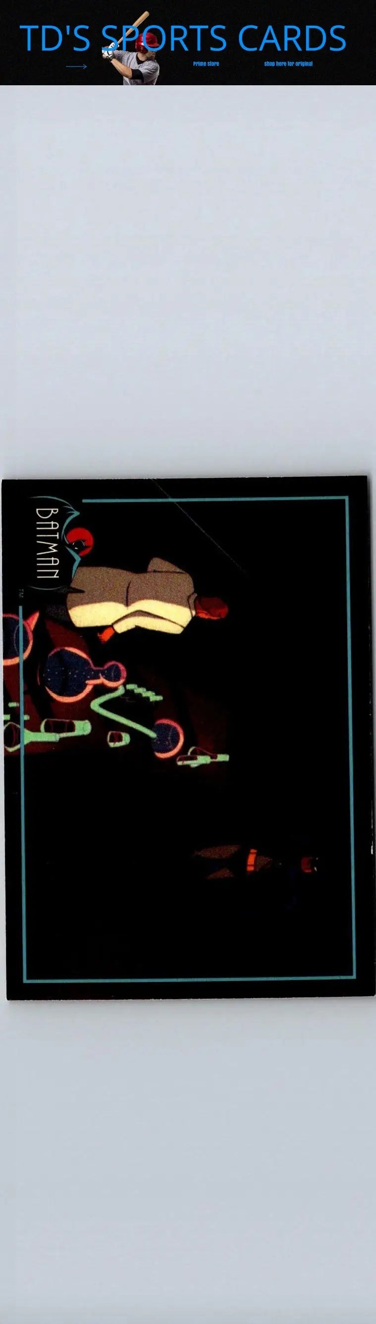 Batman trading card from 1993 Topps Batman The Animated Series featuring leather wings design