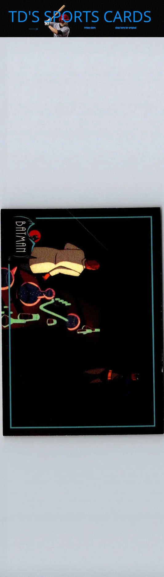 Batman trading card from 1993 Topps Batman The Animated Series featuring leather wings design