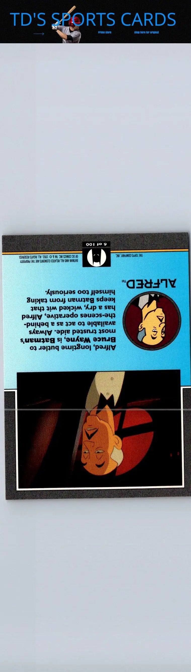 Alfred Pennyworth trading card from 1993 Topps Batman The Animated Series