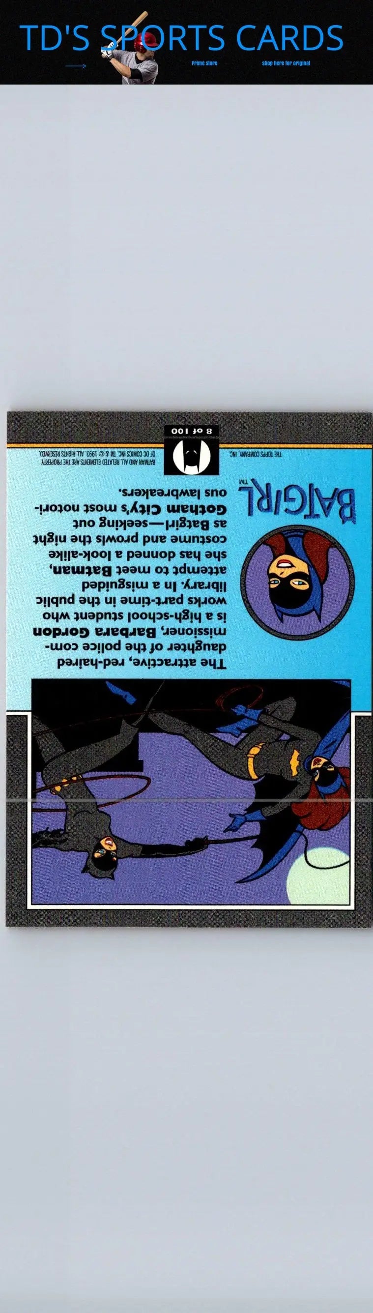 Batgirl trading card from 1993 Topps Batman The Animated Series collectible