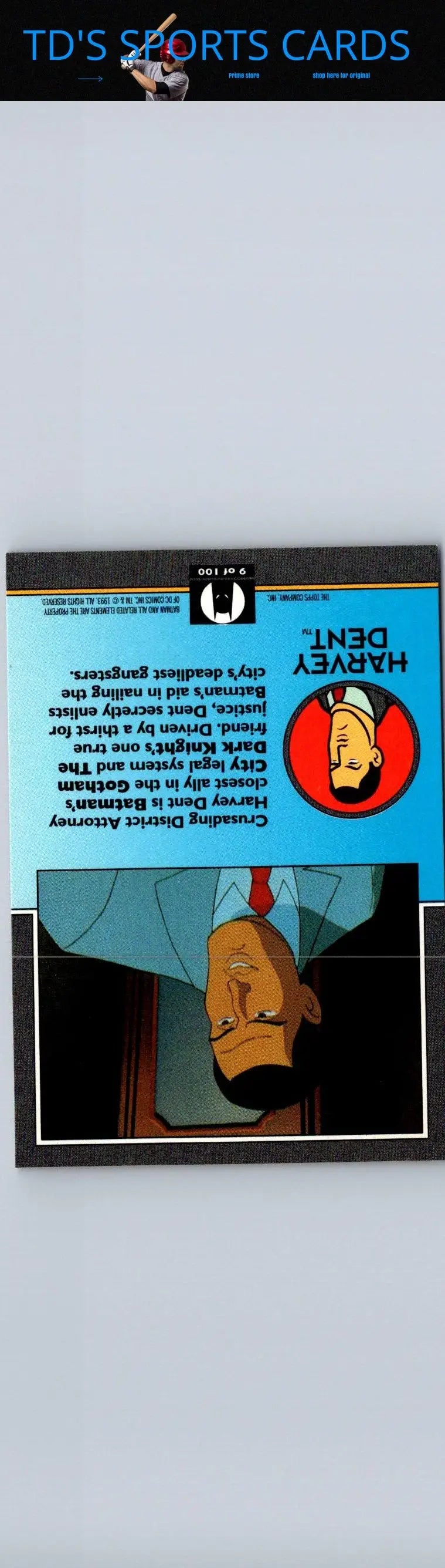 Harvey Dent trading card from 1993 Topps Batman The Animated Series collection