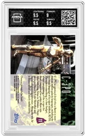 Graded C-3PO trading card from 1993 Topps Star Wars Galaxy Star Wars Galaxy arena club