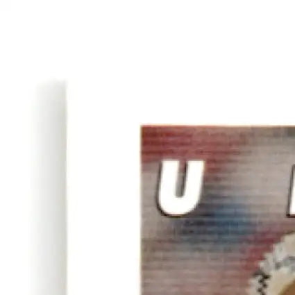 Rectangular card with white U letter on textured colorful background for Upper Deck Football Steve Young product