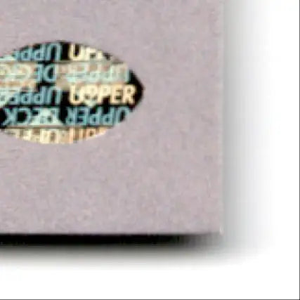 Holographic foil security sticker on 1993 Upper Deck SP Football Jim Harbaugh trading card