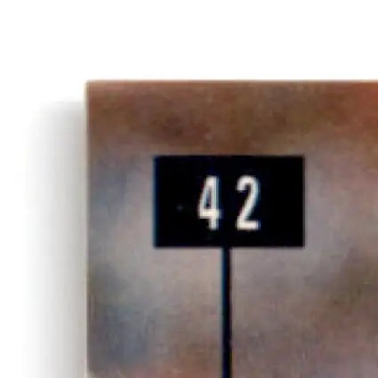 Black sign with 42 on pole from 1993 Upper Deck SP Football Jim Harbaugh card