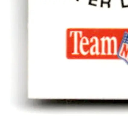 Red rectangular sticker with Team in white font on 1993 Upper Deck SP Football Jim Harbaugh card