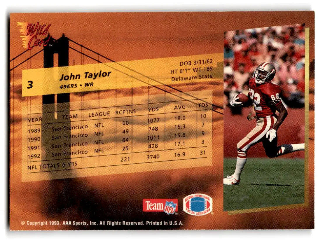1993 Wild Card #3 John Taylor - Trading Card
