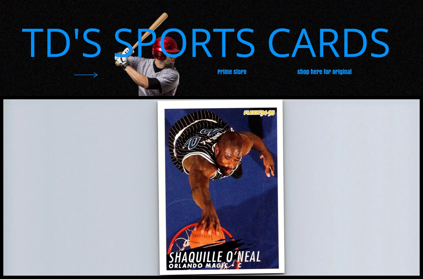 1994-95 Fleer #160 Shaquille O’Neal trading card showcasing basketball legend Shaquille O’Neal