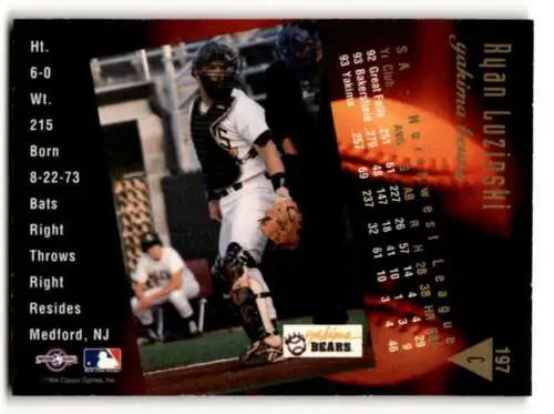 1994 Classic Best Gold Ryan Luzinski Yakima Bears Baseball Card with original gloss finish