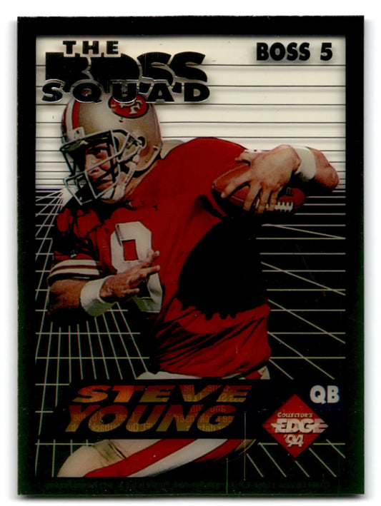 1994 Collector’s Edge Steve Young Boss Squad Silver football card San Francisco 49ers