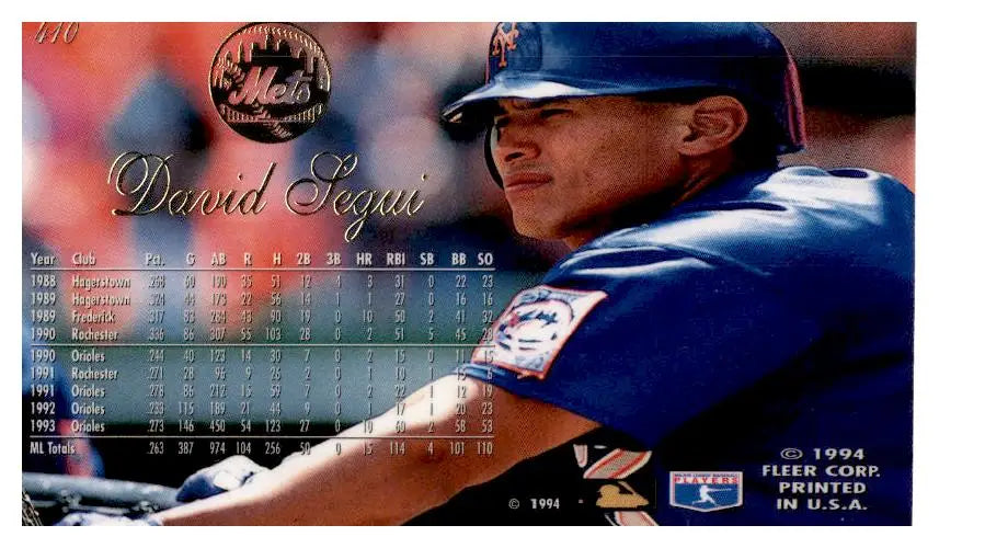1994 Flair #410 David Segui - Trading Card