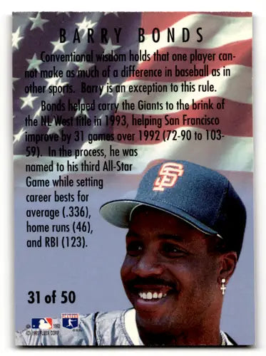 1994 Fleer All Stars #31 Barry Bonds NM-MT Giants ID:58443 - Trading Cards