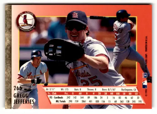 1994 Fleer Ultra #266 Gregg Jefferies baseball card with original gloss, EX/NM condition