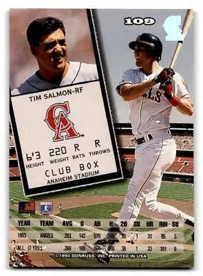 Tim Salmon 1994 Leaf #109 baseball card from popular trading cards collection
