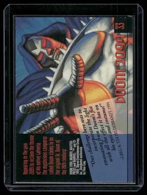 Vertical trading card featuring Marvel Masterpieces Doom 2099 #33 comic character