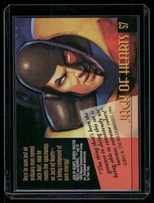Collectible trading card featuring Jack of Hearts from Marvel Masterpieces Jack series