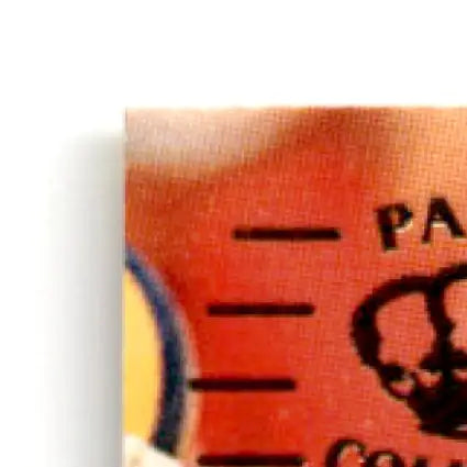 Red and yellow Pacific Football Steve Young label with crown design for San Francisco 49ers