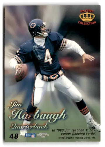 Jim Harbaugh 1994 Pacific Prisms Gold football card with original gloss, Bears NM-MT