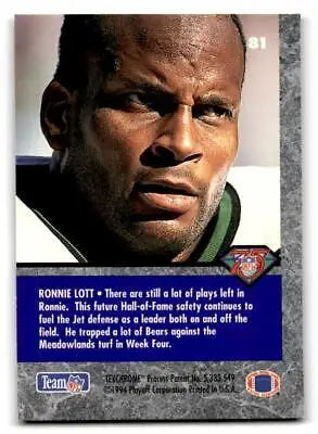 1994 Playoff Contenders #81 Ronnie Lott trading card for football fans and collectors