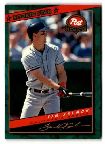 Tim Salmon baseball card from 1994 Post Cereal with original gloss finish