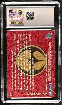 Encased Batman trading card from 1994 SkyBox Batman dark knight corrosion series