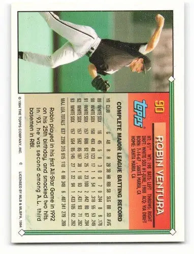 1994 Topps #90 Robin Ventura NM-MT White Sox ID:58433 - Trading Cards