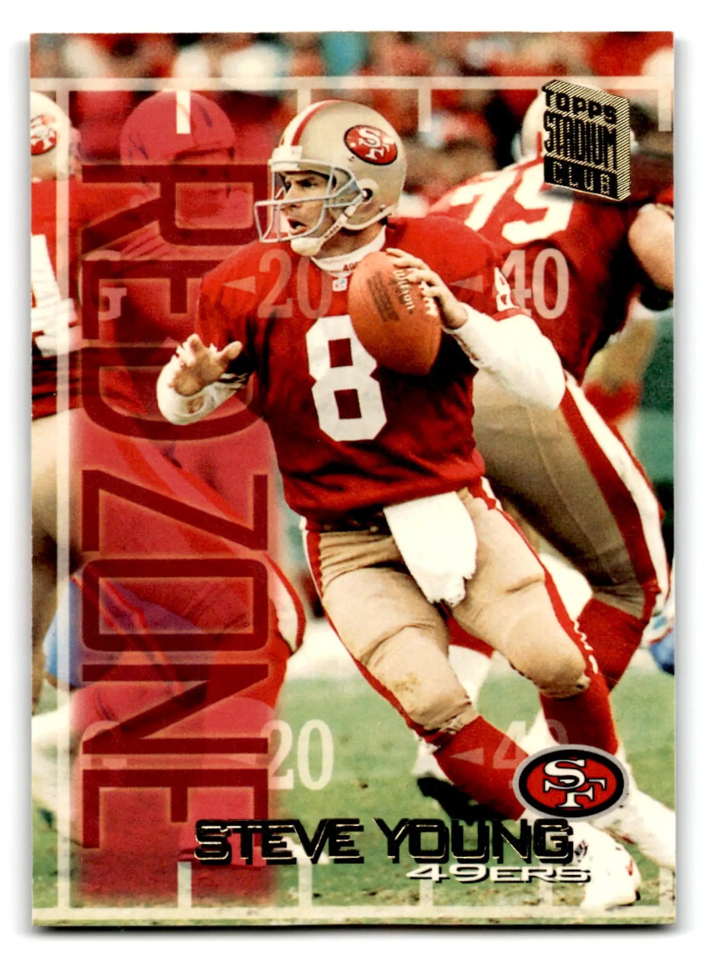 Vintage Topps Football Stadium Club Steve Young trading card featuring San Francisco 49ers