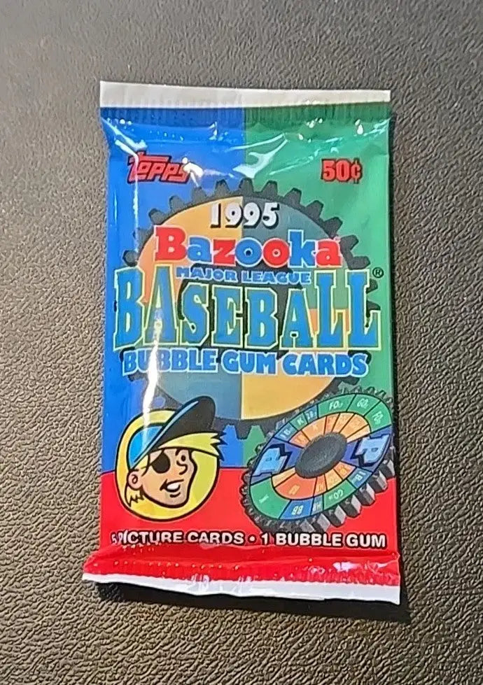 Sealed 1995 Bazooka MLB packs including baseball card pack from the 1995 set