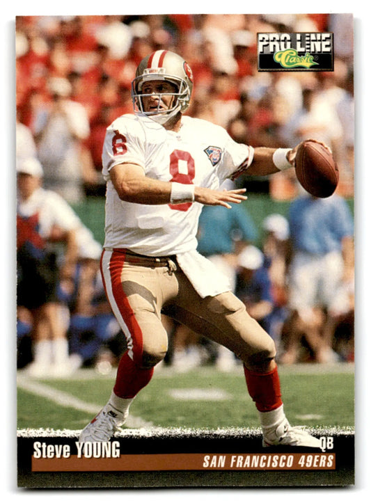 1993 Pro Line Classic Steve Young San Francisco 49ers football card in 1995 Classic Assets Football collection