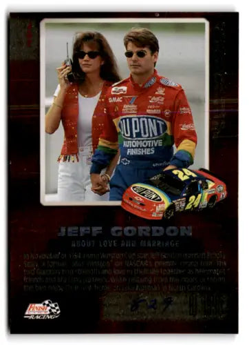 Jeff Gordon trading card from 1995 Classic Images Race Reflections in Near Mint condition