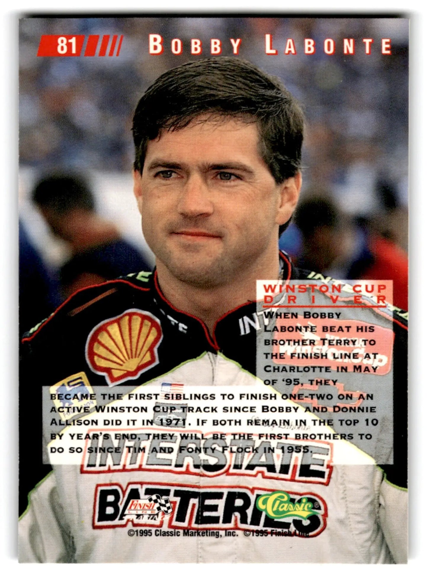 1995 Classic Racing Images Bobby Labonte #81