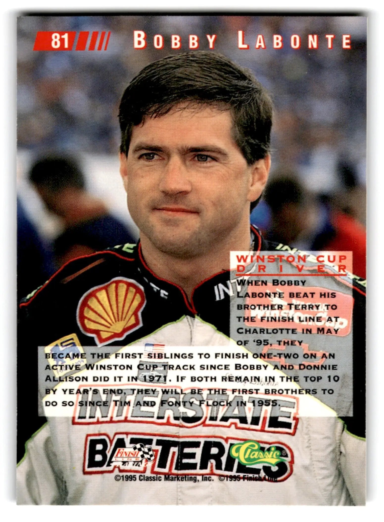 1995 Classic Racing Images Bobby Labonte #81