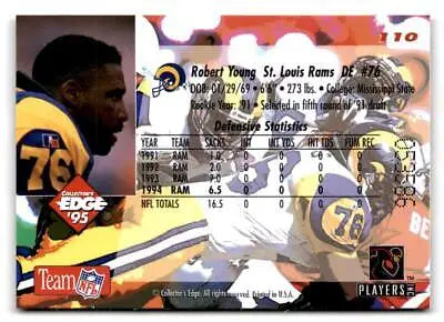 Robert Young football card from 1995 Collector’s Edge #110 Robert Young Gold Logo