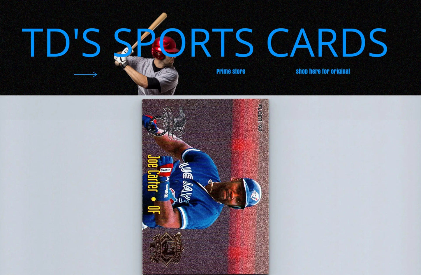 Joe Carter baseball card from 1995 Fleer All-Stars featuring Barry Bonds trading cards