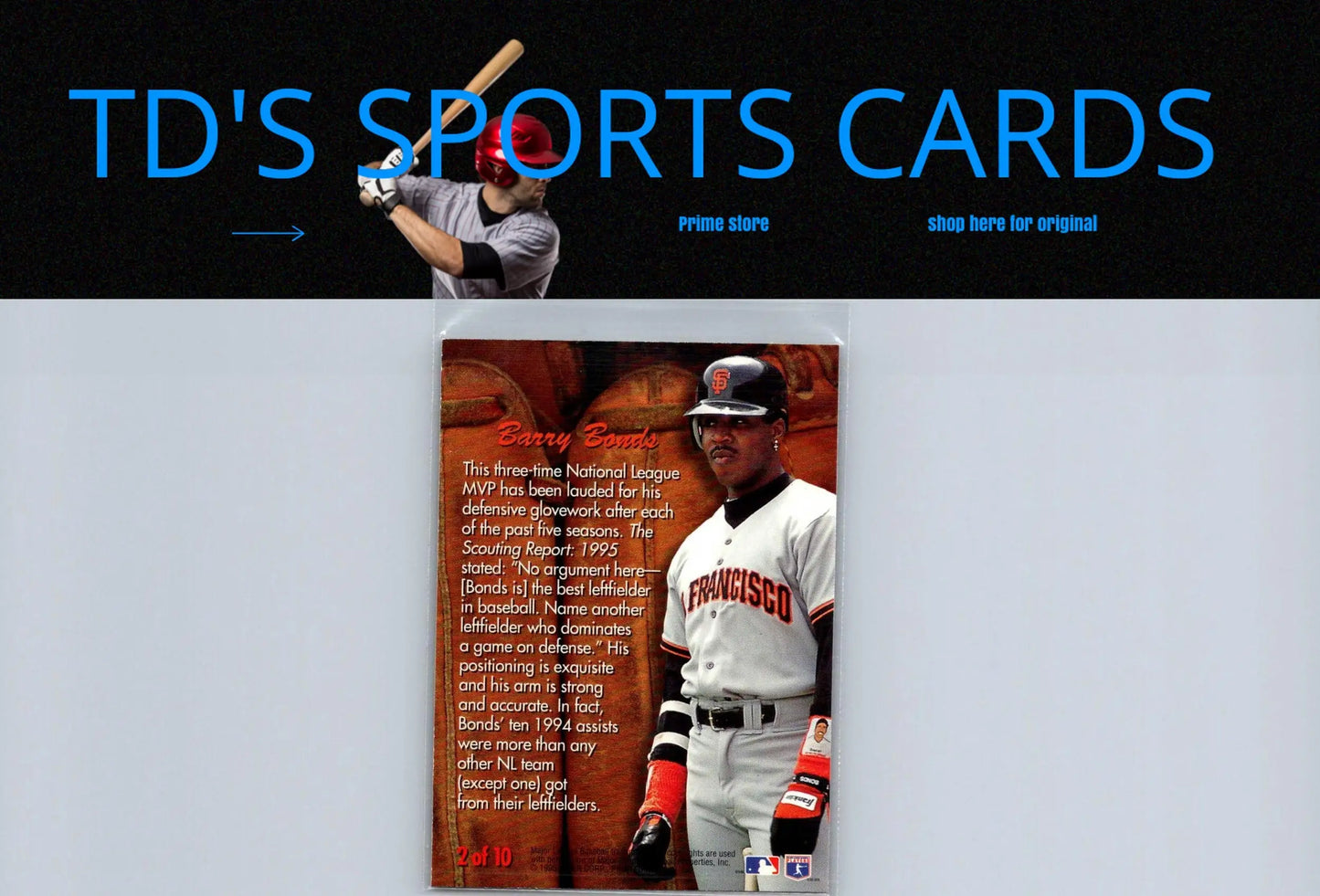 Barry Bonds baseball card from 1995 Fleer Update featuring Bonds Smooth Leather design