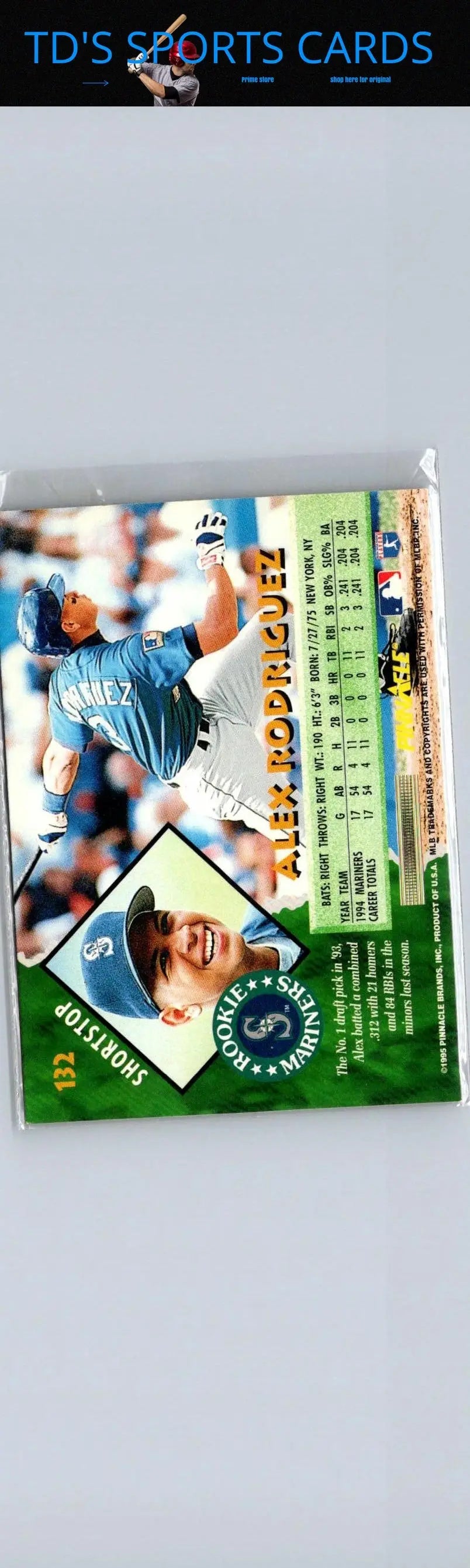Alex Rodriguez 1995 Pinnacle #132 baseball card for trading cards collectors