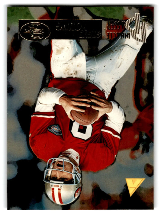 1996 Select Inside Trax football card featuring Steve Young of the San Francisco 49ers