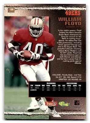 William Floyd 1995 Pro Line #166 trading card showcasing the NFL player