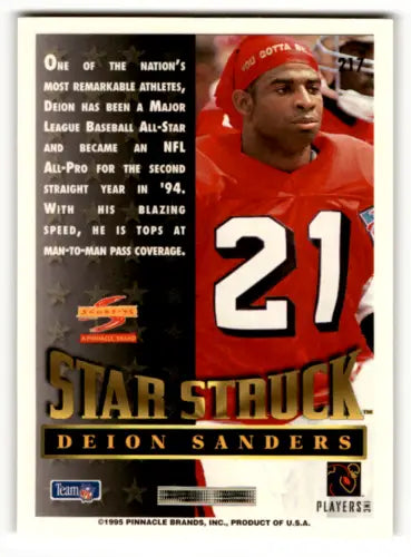 Deion Sanders Star Struck trading card with original gloss, 1995 Score #217