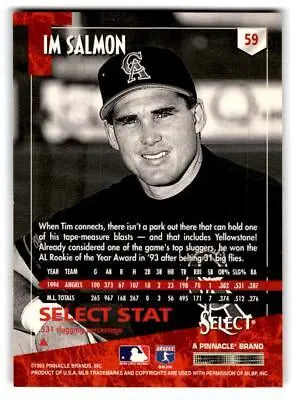 Tim Salmon baseball card from 1995 Select #59 trading cards collection